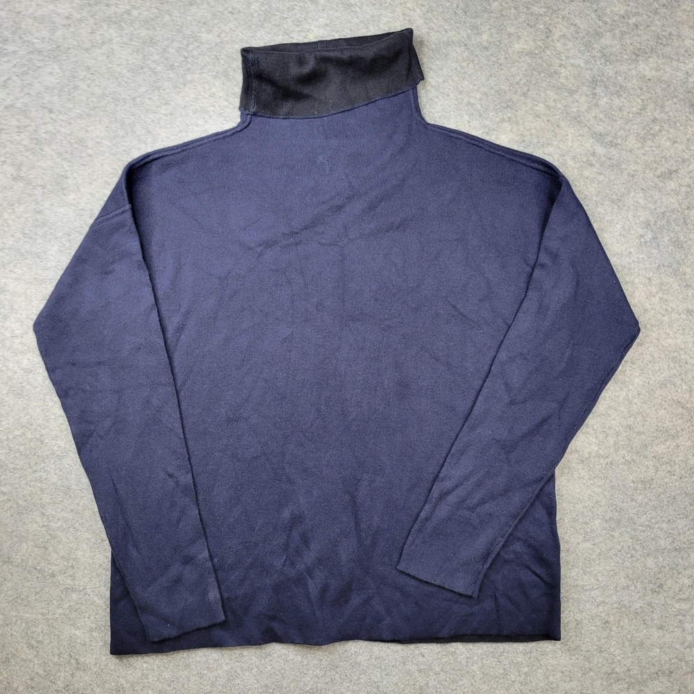 Everlane Sweater Womens Small Blue Turtleneck Long Sleeve Knit Pullover Top